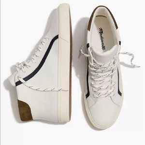 Madewell Sidewalk High-Top Sneakers in Colorblock Leather NEW